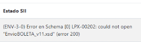 Aviso de Estado SII error en Schema