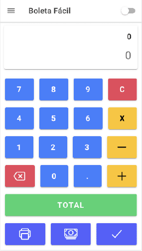 Interfaz de calculadora POS móvil LibreDTE
