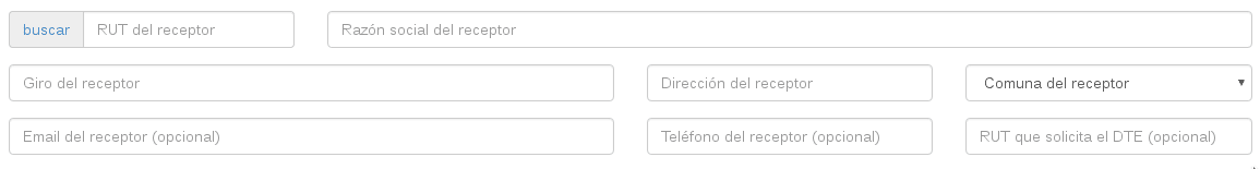 Campo en el formulario de emisión