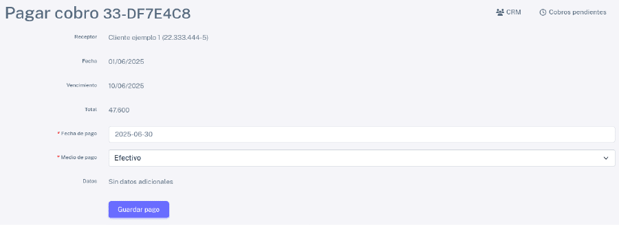 Pagina pagar cobro