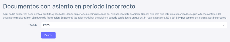 Documentos con periodo incorrecto