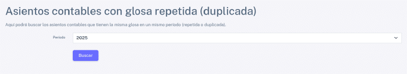 Asiento con glosa repetida