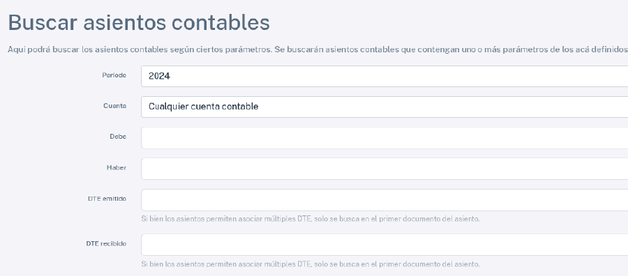 Buscar asientos contables