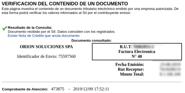 Verificación del contenido de un DTE