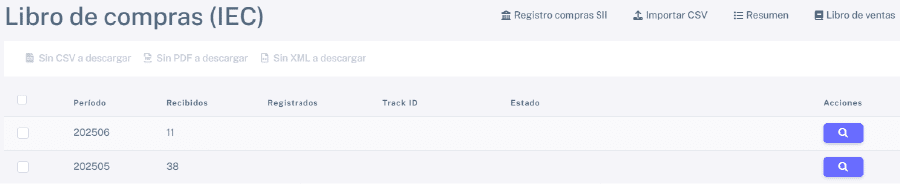 Libro de compras (IEC)
