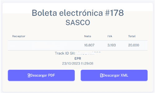 Informacón de documento