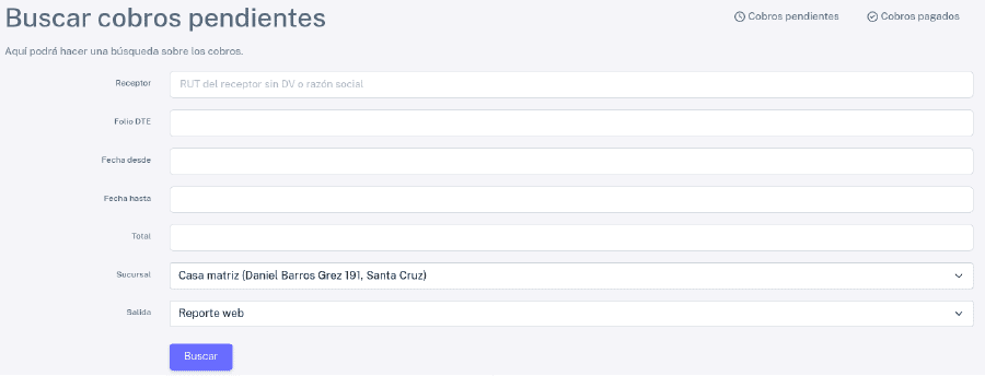 Cobros pendientes