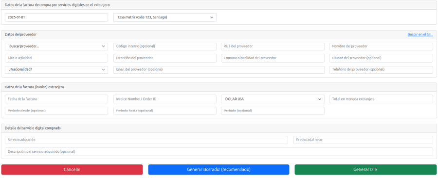Compra de servicios digitales