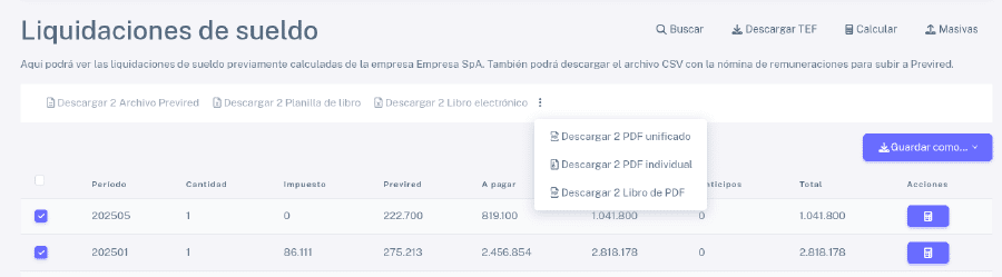 Liquidaciones de sueldo
