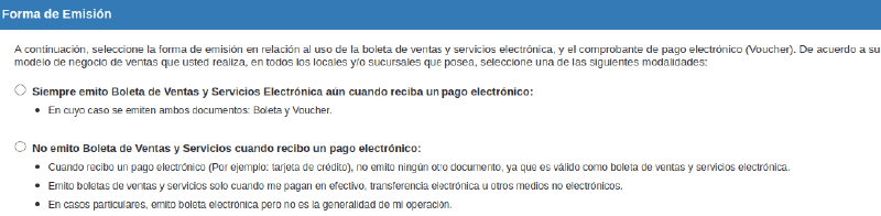 Opciones en pantalla