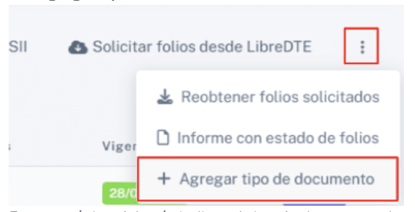 Agregar tipo de documento
