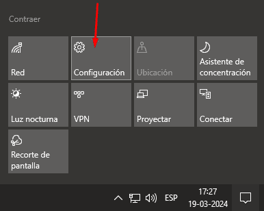 Seleccionar configuración