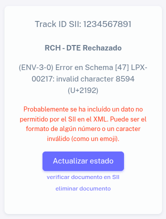 DTE rechazado