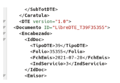 XML del documento