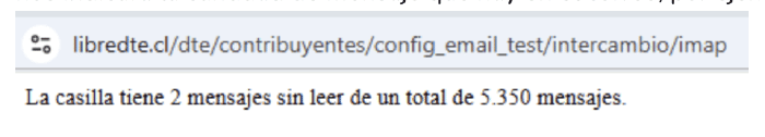 Cantidad de mensajes en correo