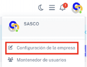 Configuración de la empresa
