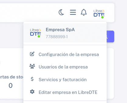 Opción usuarios de la empresa