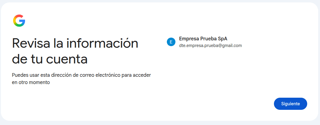 Validación de datos de la cuenta