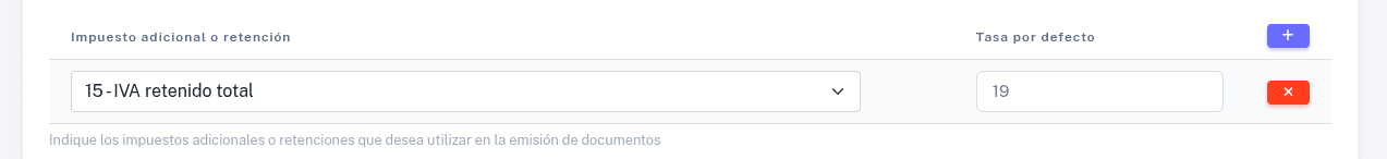Retención configurada