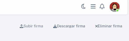Opción subir firma